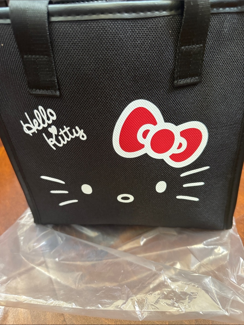 Sanrio Hello Kitty Black Tote with Red Bow Accent